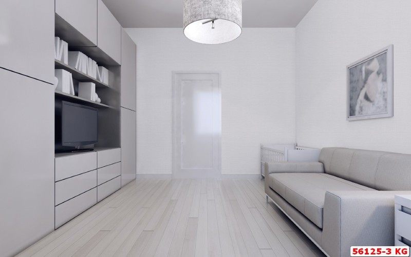 Mẫu giấy dán tường chung cư đẹp hiện đại màu xám bạc cho không gian phòng khách